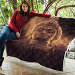 Vintage Buddha Statue Print Quilt