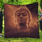 Vintage Buddha Statue Print Quilt