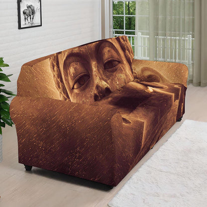 Vintage Buddha Statue Print Sofa Cover