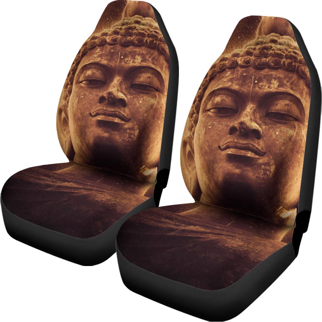 Vintage Buddha Statue Print Universal Fit Car Seat Covers