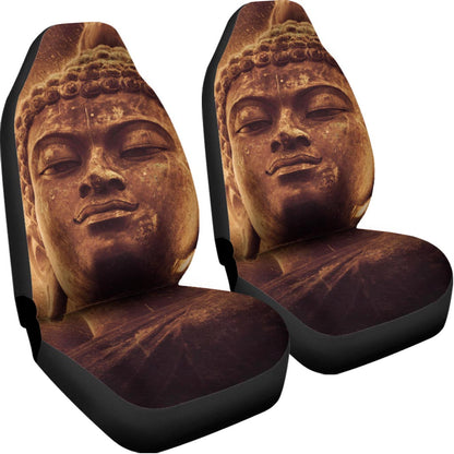 Vintage Buddha Statue Print Universal Fit Car Seat Covers