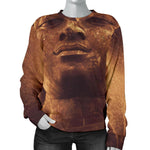 Vintage Buddha Statue Print Women's Crewneck Sweatshirt GearFrost