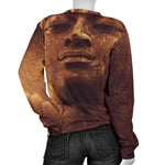 Vintage Buddha Statue Print Women's Crewneck Sweatshirt GearFrost