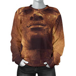 Vintage Buddha Statue Print Women's Crewneck Sweatshirt GearFrost