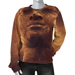 Vintage Buddha Statue Print Women's Crewneck Sweatshirt GearFrost