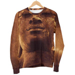 Vintage Buddha Statue Print Women's Crewneck Sweatshirt GearFrost