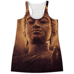 Vintage Buddha Statue Print Women's Racerback Tank Top