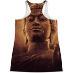 Vintage Buddha Statue Print Women's Racerback Tank Top