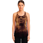 Vintage Buddha Statue Print Women's Racerback Tank Top