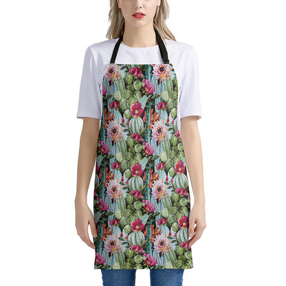 Vintage Cactus And Flower Print Apron