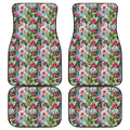 Vintage Cactus And Flower Print Front and Back Car Floor Mats