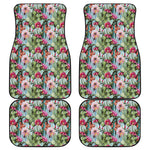 Vintage Cactus And Flower Print Front and Back Car Floor Mats