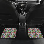 Vintage Cactus And Flower Print Front and Back Car Floor Mats