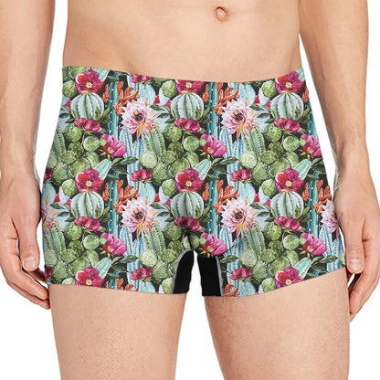 Vintage Cactus And Flower Print Men's Boxer Briefs