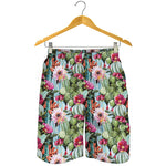 Vintage Cactus And Flower Print Men's Shorts