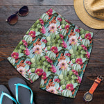 Vintage Cactus And Flower Print Men's Shorts