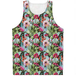 Vintage Cactus And Flower Print Men's Tank Top
