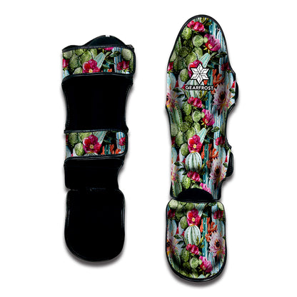 Vintage Cactus And Flower Print Muay Thai Shin Guard