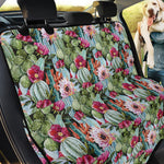 Vintage Cactus And Flower Print Pet Car Back Seat Cover