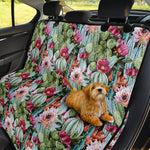 Vintage Cactus And Flower Print Pet Car Back Seat Cover