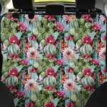 Vintage Cactus And Flower Print Pet Car Back Seat Cover