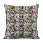 Vintage Cactus And Flower Print Pillow Cover