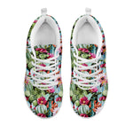 Vintage Cactus And Flower Print White Sneakers