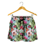 Vintage Cactus And Flower Print Women's Shorts