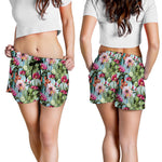 Vintage Cactus And Flower Print Women's Shorts
