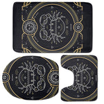 Vintage Cancer Zodiac Sign Print 3 Piece Bath Mat Set