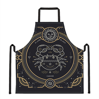 Vintage Cancer Zodiac Sign Print Apron