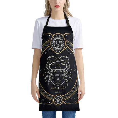 Vintage Cancer Zodiac Sign Print Apron