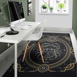 Vintage Cancer Zodiac Sign Print Area Rug