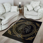 Vintage Cancer Zodiac Sign Print Area Rug