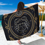 Vintage Cancer Zodiac Sign Print Beach Sarong Wrap