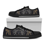 Vintage Cancer Zodiac Sign Print Black Low Top Shoes 