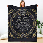 Vintage Cancer Zodiac Sign Print Blanket