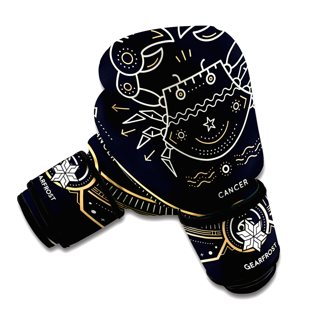 Vintage Cancer Zodiac Sign Print Boxing Gloves