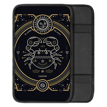 Vintage Cancer Zodiac Sign Print Car Center Console Cover