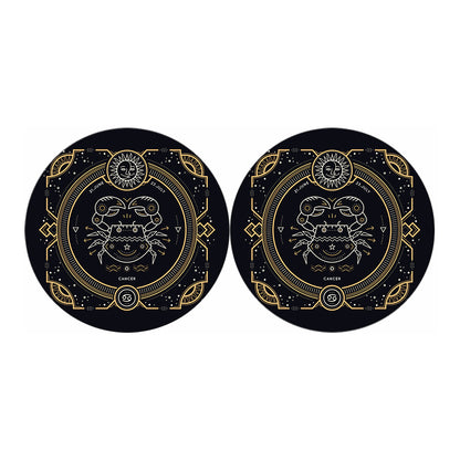 Vintage Cancer Zodiac Sign Print Car Coasters