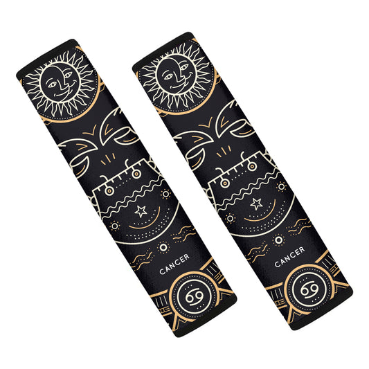 Vintage Cancer Zodiac Sign Print Car Seat Belt Covers