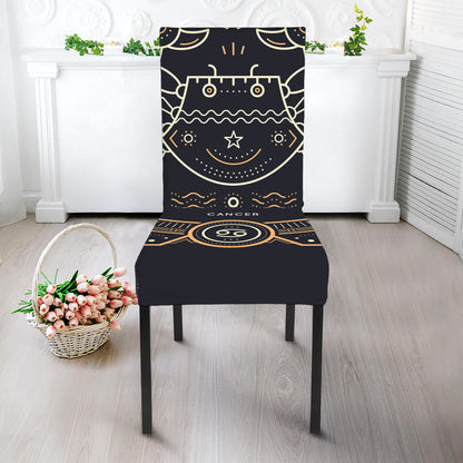 Vintage Cancer Zodiac Sign Print Dining Chair Slipcover