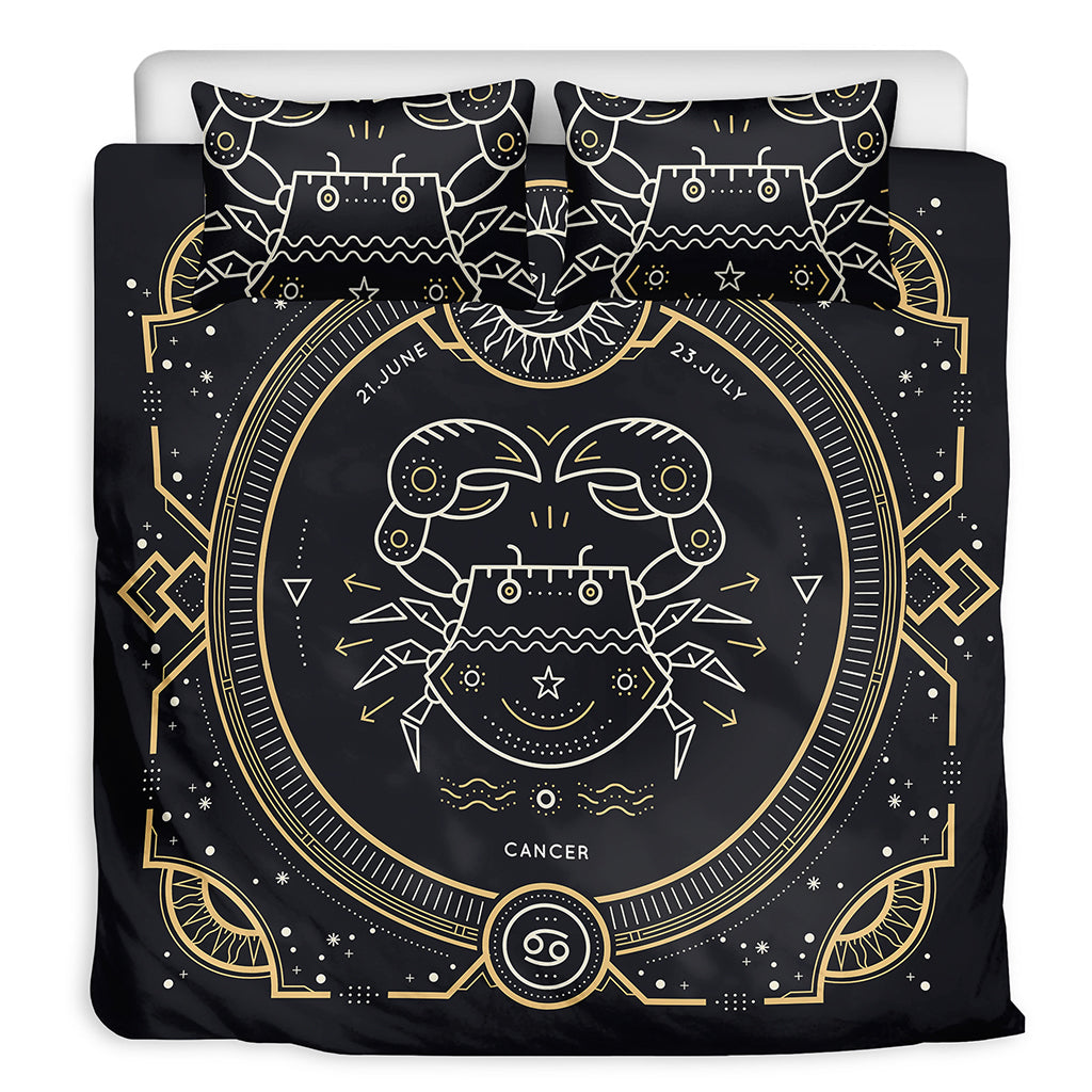 Vintage Cancer Zodiac Sign Print Duvet Cover Bedding Set