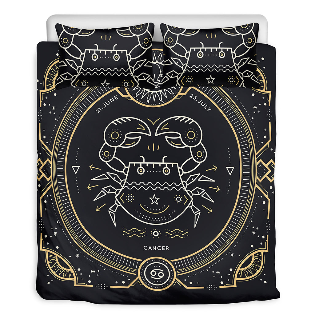 Vintage Cancer Zodiac Sign Print Duvet Cover Bedding Set