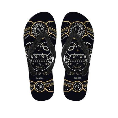 Vintage Cancer Zodiac Sign Print Flip Flops