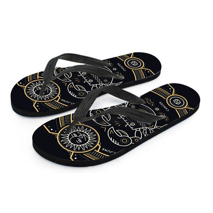Vintage Cancer Zodiac Sign Print Flip Flops