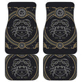 Vintage Cancer Zodiac Sign Print Front and Back Car Floor Mats