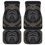 Vintage Cancer Zodiac Sign Print Front and Back Car Floor Mats