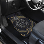 Vintage Cancer Zodiac Sign Print Front and Back Car Floor Mats