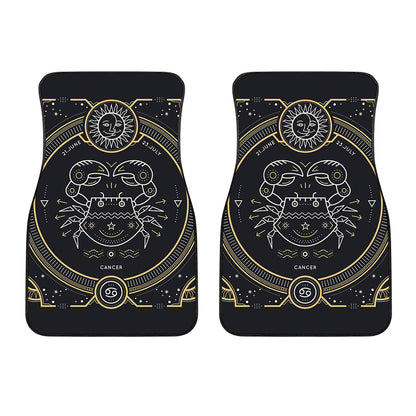 Vintage Cancer Zodiac Sign Print Front Car Floor Mats